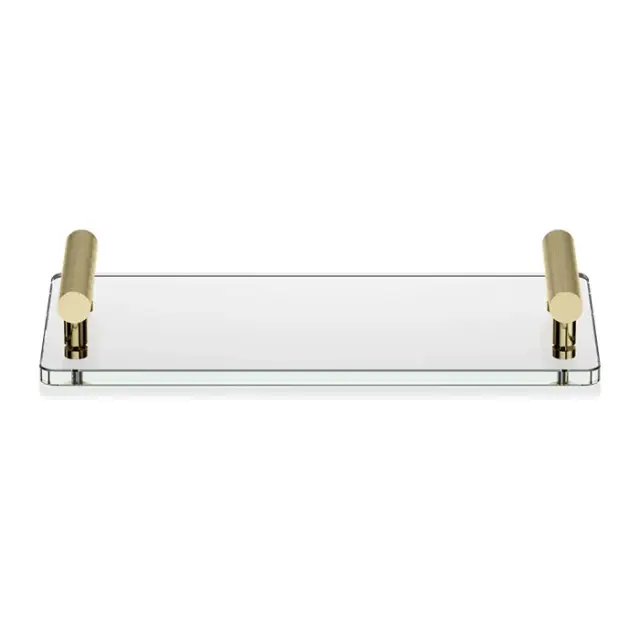 Decor Walther Club Tab Поднос с ручками, стеклянный, цвет золото прозрачное стекло 0856122