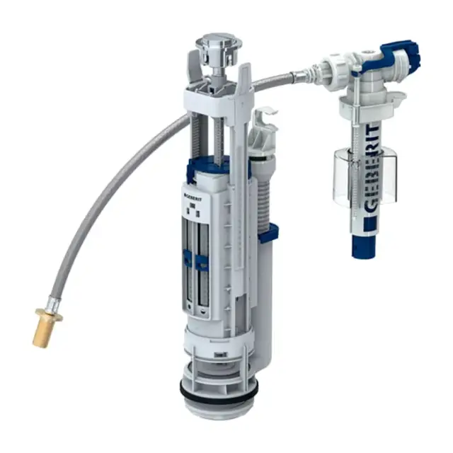 Geberit Механизм смыва для бачка унитаза, двойной смыв, цвет: хром глянцевый 283.313.21.2