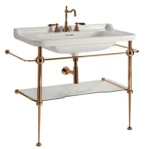 Kerasan Waldorf Консоль 120x55 см, под раковину на 120 см, со стеклянной полкой, цвет: Bronzo 9203K3br