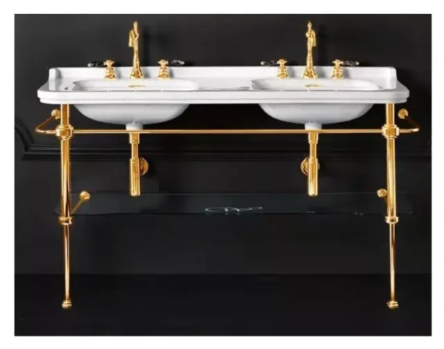 Kerasan Waldorf Консоль 150x55 см, под раковину на 150 см, со стеклянной полкой, цвет: Oro 9195K2oro