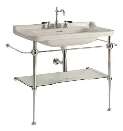 Kerasan Waldorf Консоль 120x55 см, под раковину на 120 см, со стеклянной полкой, цвет: Cromo 9203K1cr