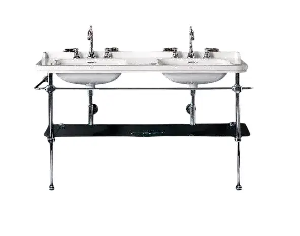 Kerasan Waldorf Консоль 150x55 см, под раковину на 150 см, со стеклянной полкой, цвет: Cromo 9195K1cr