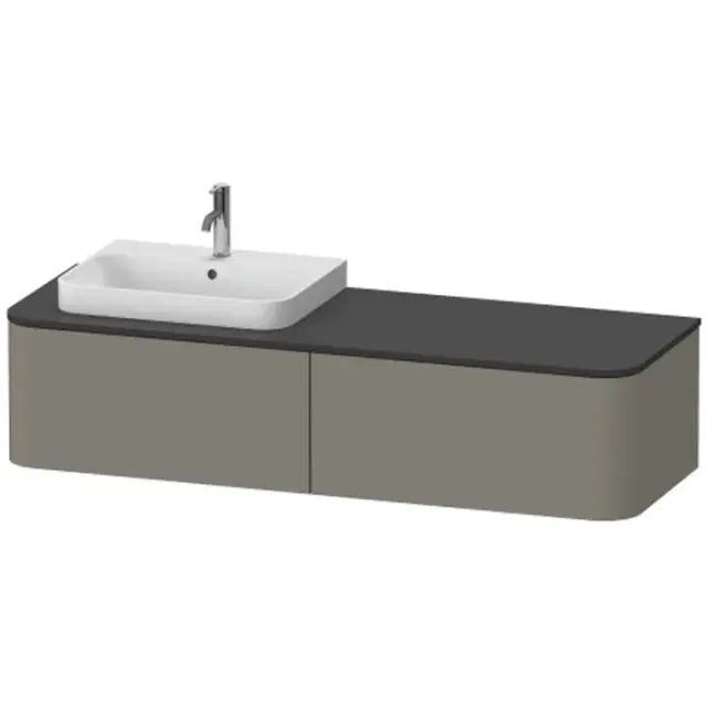 Duravit Happy D.2 Plus Тумба подвесная 354x160xh55 cм, SX, цвет stone grey satin matt HP4944L9292
