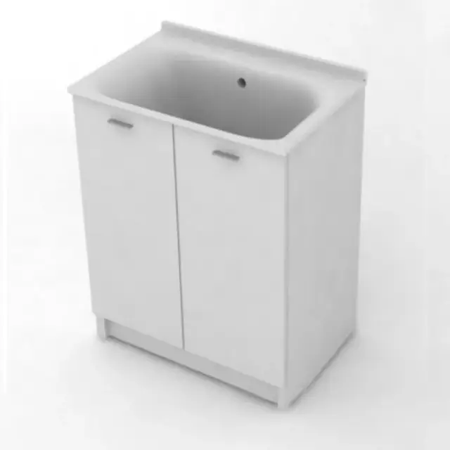 Kerasan Aquadom Тумба для постирочной 75x50x86h см, напольная, с рак. и сиф., цвет: Bianco matt 9164k3*0