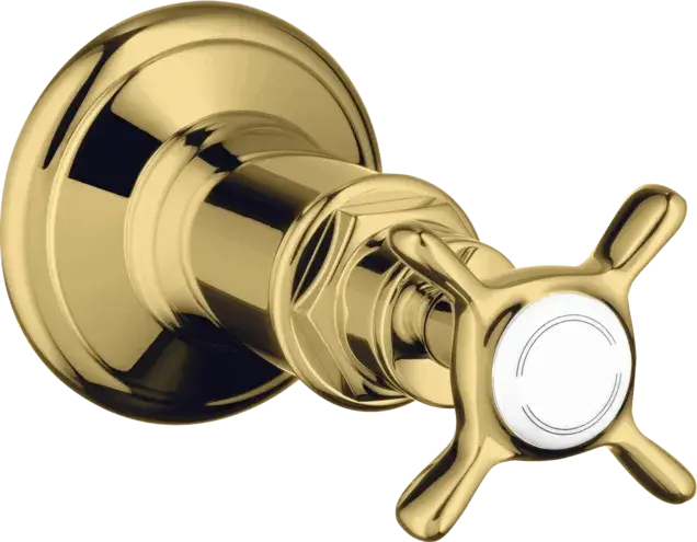 Axor Montreux Запорный вентиль с крестообразной рукояткой, внешняя часть, цвет: полированное золото 16871990