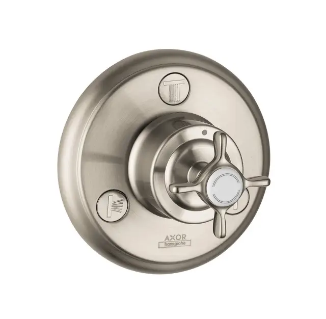 Axor Montreux Запорный/переключающий вентиль Trio/Quattro, внешняя часть, цвет: шлифованный никель 16830820