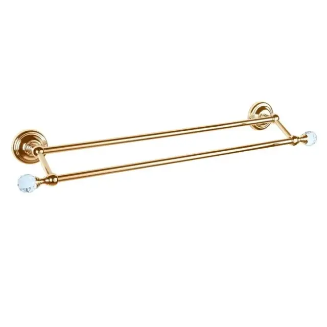 TW Crystal 012 Полотенцедержатель двойной 60 см, с кристаллом, цвет: золото TWCR012oro-sw