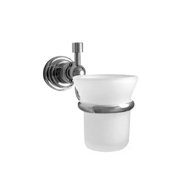 Nicolazzi Monte Croce Стакан для зубных щеток подвесной, стеклянный матовый, цвет: хром 1488CR27