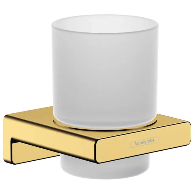 Hansgrohe AddStoris Стакан для зубных щеток подвесной, матовое стекло, латунь цвет: золото 41749990