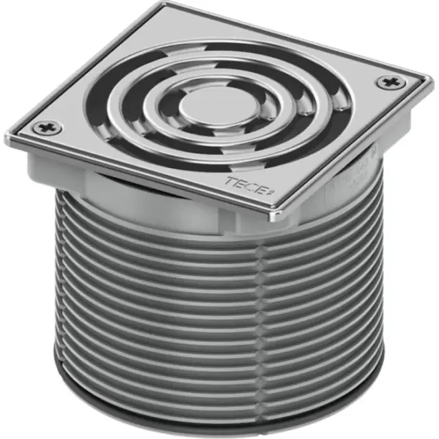 Tece Drainpoint S Декоративная решетка точечного трапа с монтаж. элементом 10х10 см, цвет: хром мат. 3660009