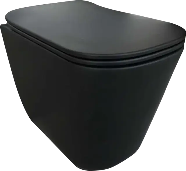 Kerasan Tribeca Унитаз приставной 55x35 см безободковый, с креплением, без крышки, цвет: Nero matt 511831