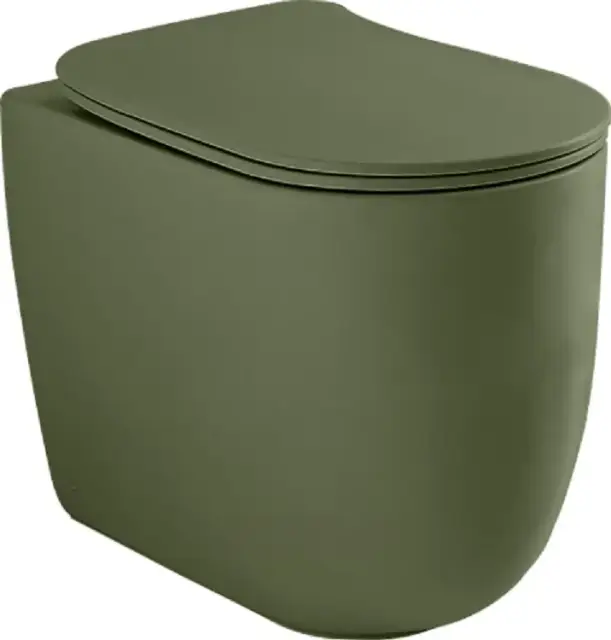 Kerasan Nolita Унитаз приставной 55x35 см безободковый, с креплением, без сиденья, цвет: Verde matt 531811