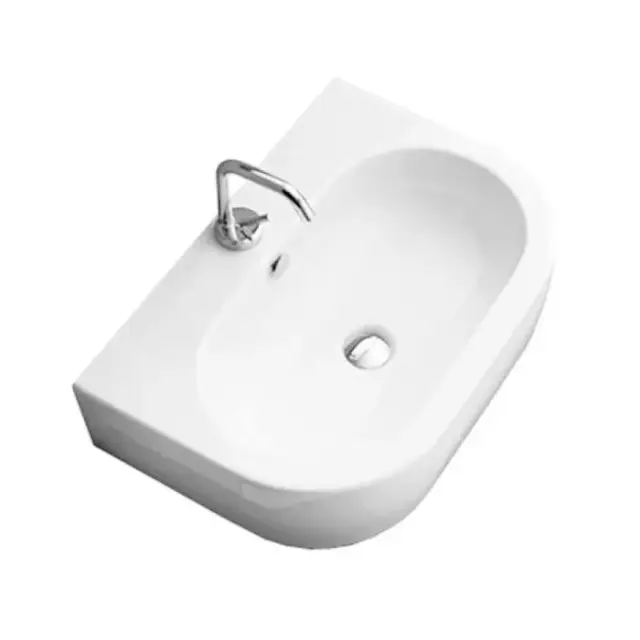 Kerasan Flo Раковина подвесная 60x42 см, с 1 отверстием под смеситель и переливом, цвет: Bianco 314201*1