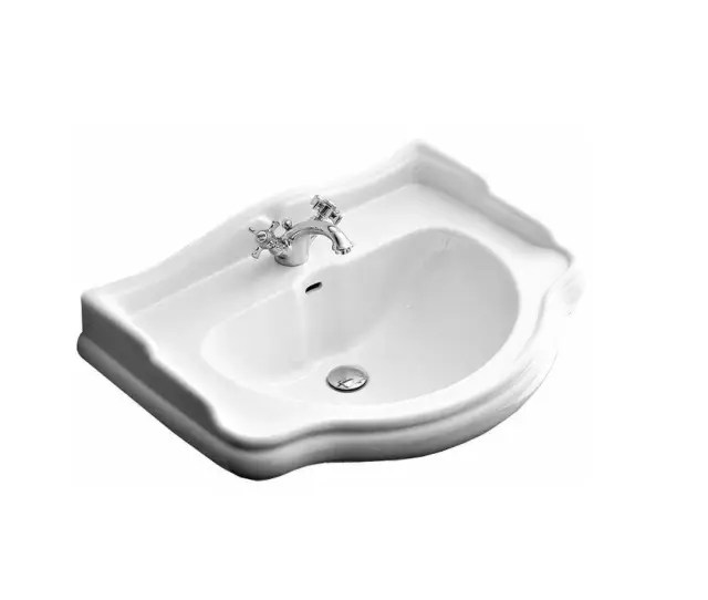 Kerasan Retro Раковина подвесная 55x46,5 см, с 1 отверстием под смеситель и переливом, цвет: Bianco 104501*1
