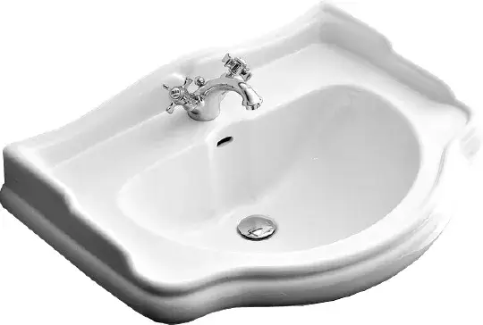 Kerasan Retro Раковина подвесная 69x52 см, с 3 отверстиями под смеситель и переливом, цвет: Bianco 104601*3