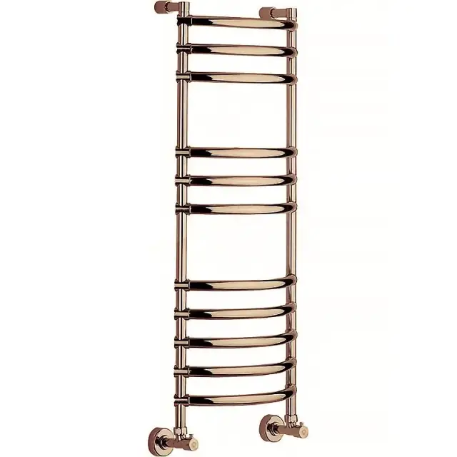 Margaroli Luna 434 Полотенцесушитель водяной для ГВС 42,5х107h int 36 выгн, нижнее bronze/old brass 4343711OBN