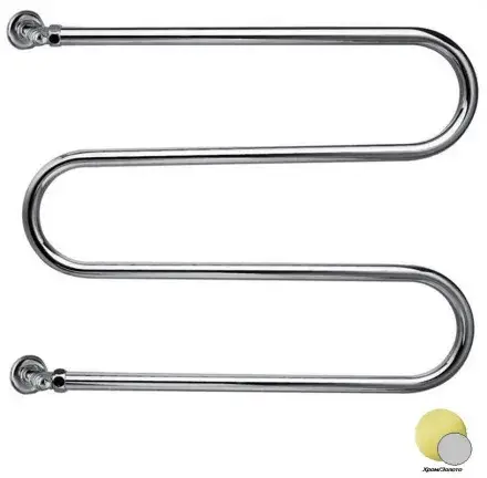 Margaroli Vento 402 Полотенцесушитель водяной для ГВС 60х54h (int 47), вертикальн, цвет: chrome/gold 402CRGD