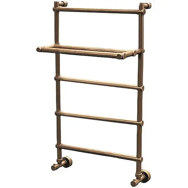 Margaroli Sole 442 Полотенцесушитель водяной для ГВС 53,5х90h (47) с полкой, нижнее, цвет: old brass 4424705OBP