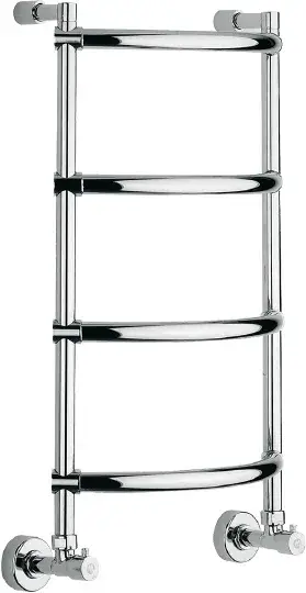 Margaroli Luna 432 Полотенцесушитель водяной для ГВС 42,5х71h (int 36) выгнутый нижнее, цвет: chrome 4323704CRN