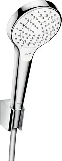 Hansgrohe Croma Select S Душевой гарнитур: лейка 3 режима, держатель, шланг 160 см, цвет: белый/хром 26411400