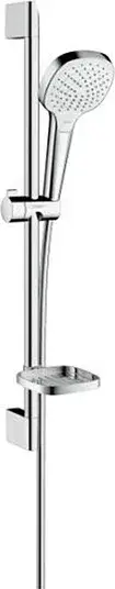 Hansgrohe Croma Select E Душевой гарнитур: лейка 3 режима Vario, штанга 67 см, цвет: белый/хром 26586400