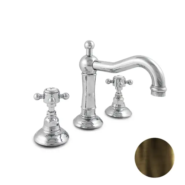 Nicolazzi Half Dome Смеситель для раковины на 3 отверстия, цвет тёмная бронза 1409DB70