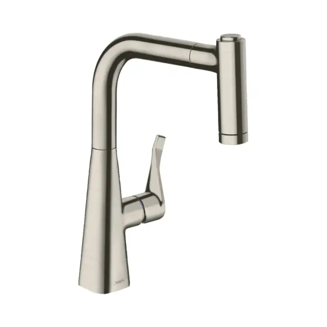 Hansgrohe Metris M71 Смеситель для кухонной мойки однорыч. 220, с выдв. изл. цвет: нержав. сталь 73800800