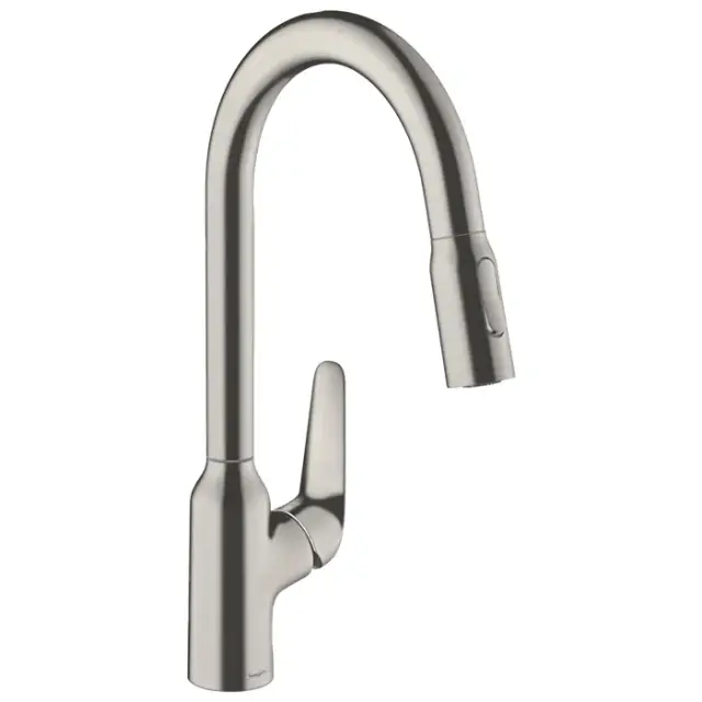 Hansgrohe Focus M42 Смеситель для кухонной мойки однорыч. 220, с выдв. изл. цвет: нержавеющая сталь 71820800