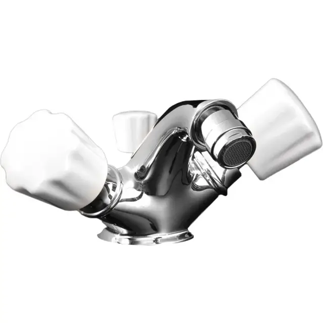 Devon&Devon Morris Смеситель для биде на 1 отв., ручки белые, цвет: хром DDMR320CR