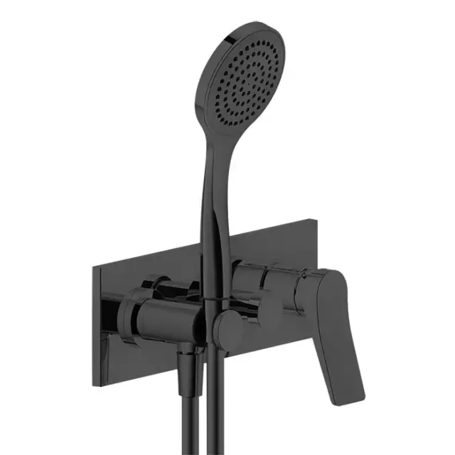 Gessi Rilievo Смеситель для ванны встраиваемый 2 потребителя,лейка, внешняя часть, цвет: matte black 59140#299