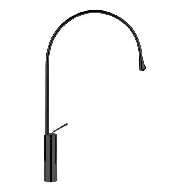 Gessi Goccia Смеситель для раковины на 1 отверстие, излив 38,7 cм, R=197, цвет черный 33811#299