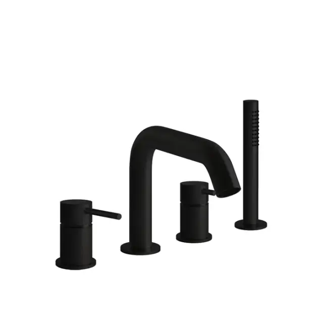 Gessi 316 Bath-Shower Смеситель на борт ванны, на 4 отв., с ручн. душем, цвет: matte black 54037#299