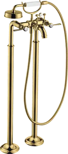 Axor Montreux Смеситель для ванны, напольный, на 2 отв., с ручным душем, цвет: полированное золото 16553990