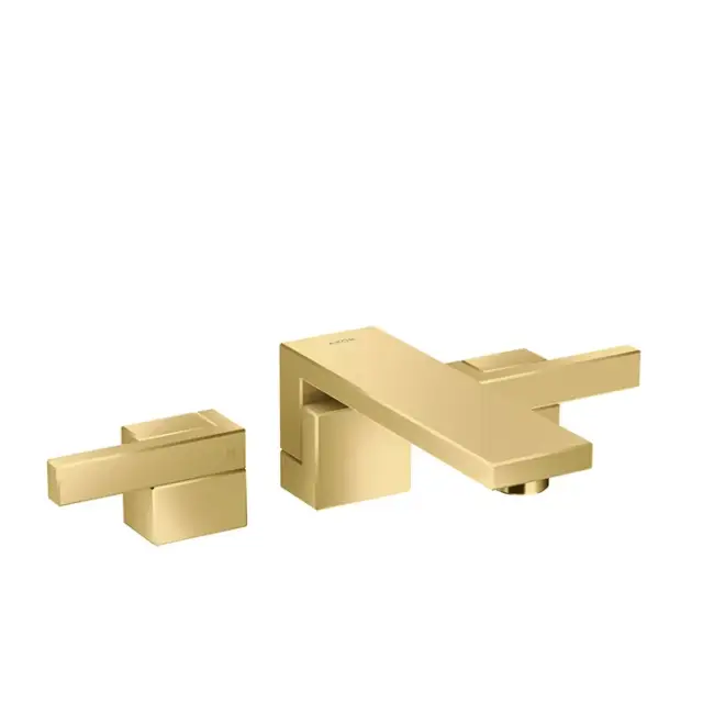 Axor Edge Смеситель для раковины на 3 отверстия с донным клапаном, цвет: полированное золото 46060990