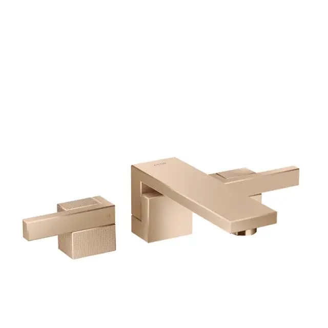 Axor Edge Смеситель для раковины на 3 отверстия с донным клап., цвет: полированное розовое золото 46061300