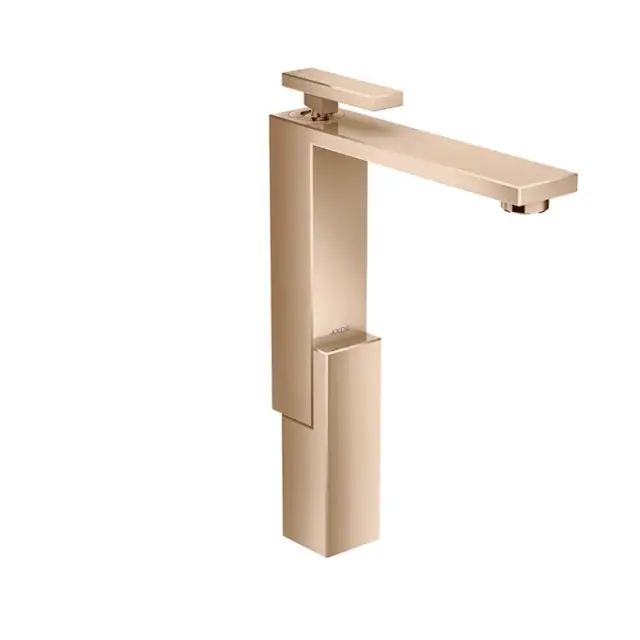 Axor Edge Смеситель для раковины высокий на 1 отверстие с д/к, цвет: полированное розовое золото 46030300