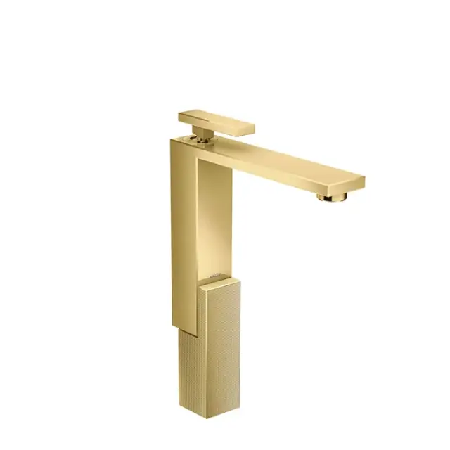 Axor Edge Смеситель для раковины высокий на 1 отверстие с донным клапаном, цвет: полированное золото 46031990