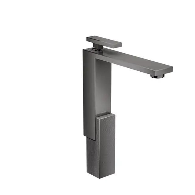 Axor Edge Смеситель для раковины высокий на 1 отверстие с дон. клап., цвет: полированный черный хром 46031330