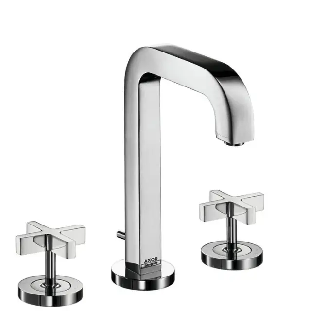 Axor Citterio Смеситель для раковины двухвентильный на 3 отверстия с донным клапаном, цвет: хром 39133000