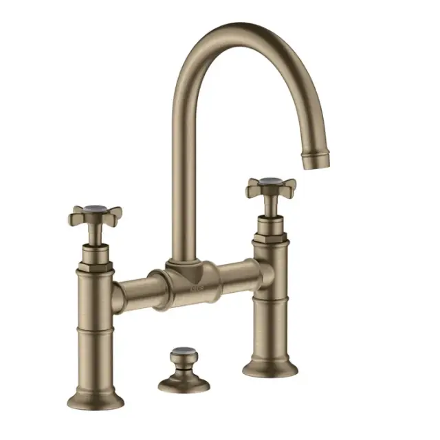 Axor Montreux Смеситель для раковины на 3 отверстие с донным клапаном, цвет: шлифованный никель 16510820