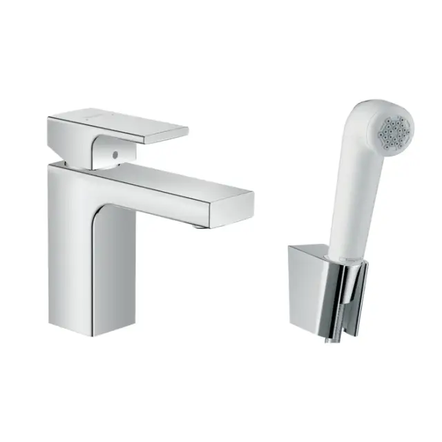 Hansgrohe Vernis Shape Смеситель для раковины однорычажный с гигиеническим душем, цвет: хром 71216000