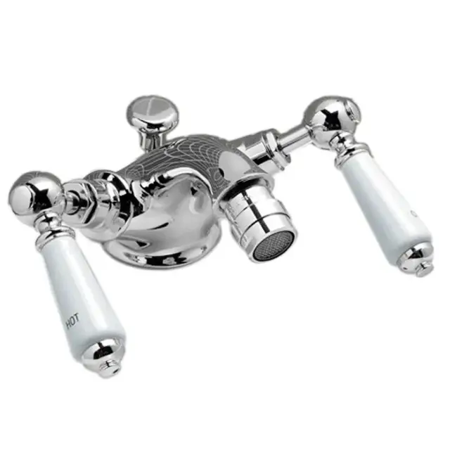 Devon&Devon Dandy Смеситель для биде на 1 отв., c ручками белыми, цвет хром MARF55CR