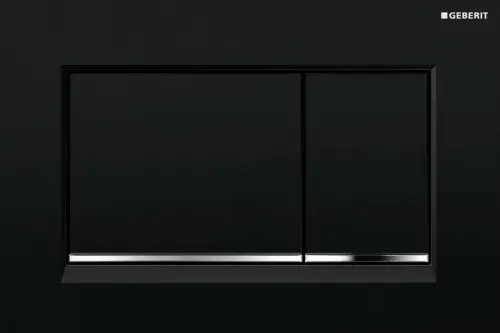 Geberit Sigma 30 Кнопка смыва для инсталляции, цвет: черный глянцевый, полоска хром глянцевый 115.883.KM.1