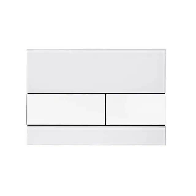 Tece Square Кнопка смыва для унитаза с покр. от отпечатков, стекло, цвет: белый/нерж. сталь, сатин 9240801