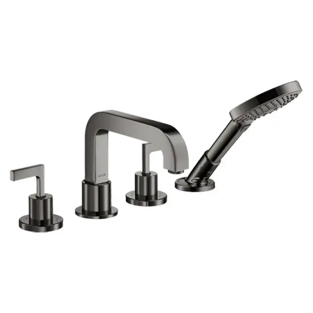 Axor Citterio Смеситель на борт ванны, с ручным душем, внешняя часть, цвет: полир. черный хром 39454330