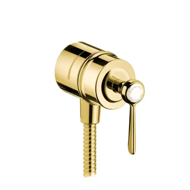 Axor Montreux Шланговое подключение Stop, с запорным вентилем, цвет: полированное золото 16883990