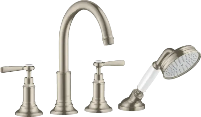 Axor Montreux Смеситель на борт ванны, с ручным душем, внешняя часть, цвет: шлифованный никель 16550820