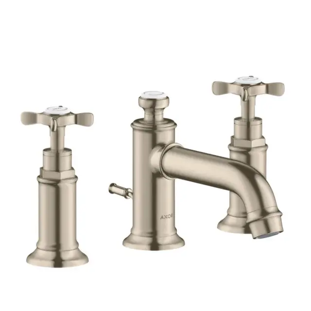 Axor Montreux Смеситель для раковины на 3 отверстие с донным клапаном, цвет: шлифованный никель 16536820