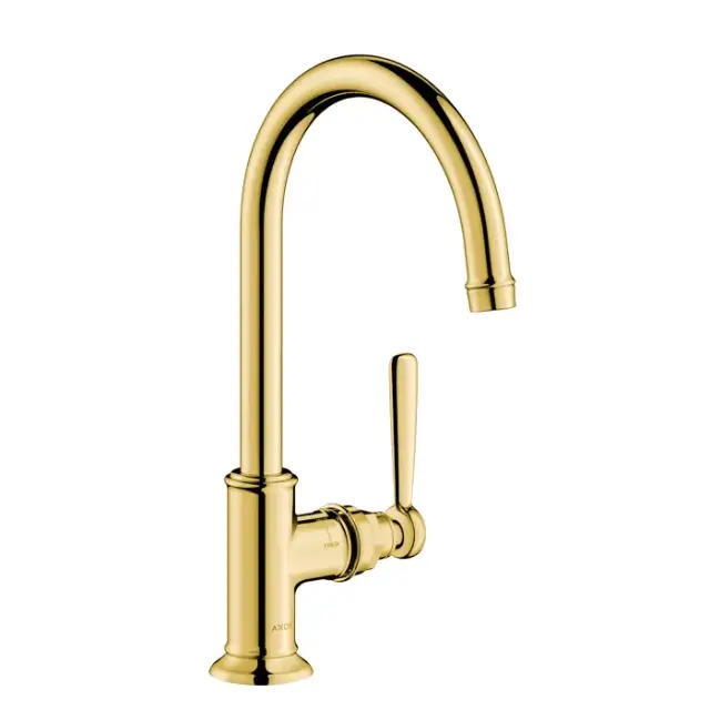 Axor Montreux Смеситель для раковины высокий на 1 отверстие с дон. клап., цвет: полированное золото 16518990