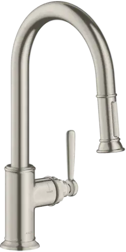 Axor Montreux Смеситель для кухни с выдвижным изливом, на 1 отв., 2 режима струи, цвет: нерж. сталь 16581800